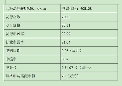 上海沿浦中签号公布，605128沿浦中签号在线查询与结果查看全指南